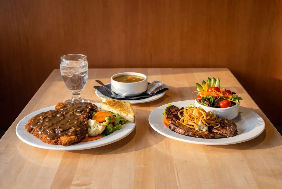 Schnitzel and steak dinners at the Gold Horse grill